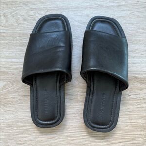 Primark (fake leather) Black Slide Sandals size 39 eu -8 us